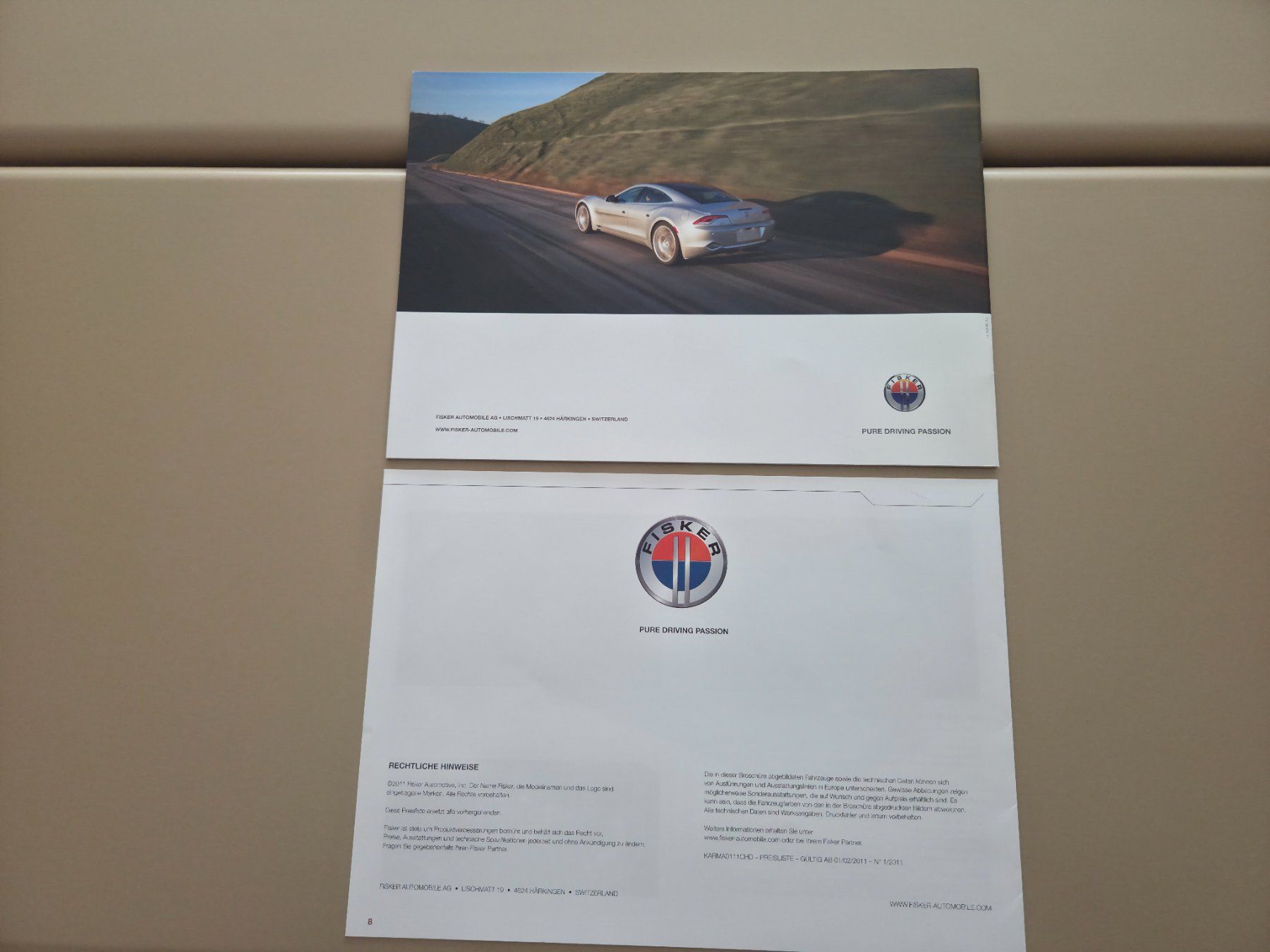 Documenti: FISKER KARMA - Prospekt und Preisliste - 2011 – Usato da Wilen b. Wollerau venduto da 4banger 1
