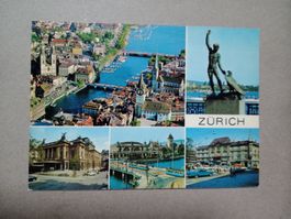 Zürich Stadt mehrbildrig mit Tram alte Edition