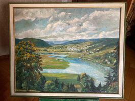 Tableau de H.Chapate, le Doubs après Villers-le-Lac .