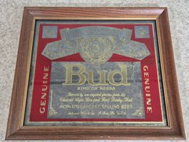 Werbespiegel Bud King of Beers Mirror Reklame Spiegel