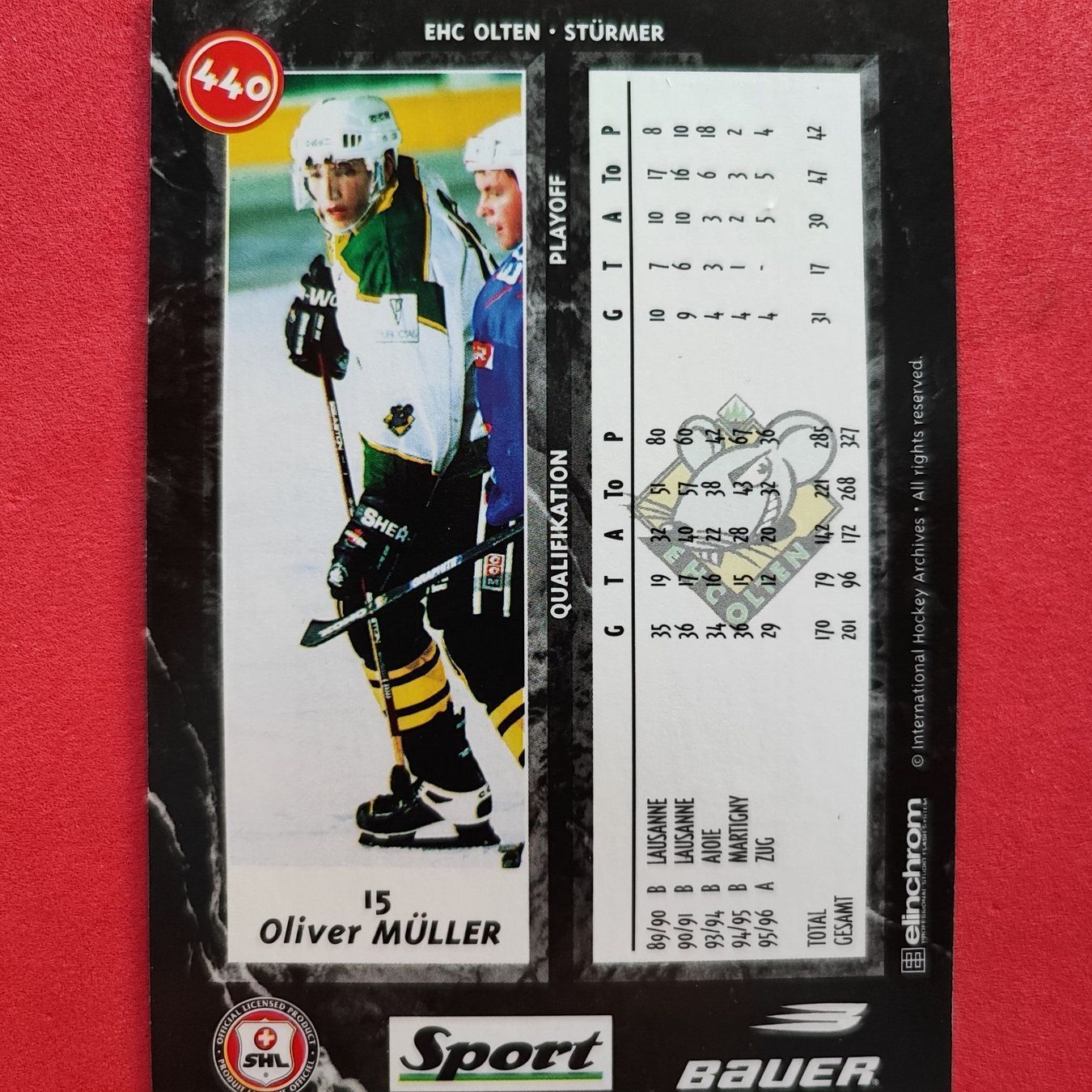 Carte collezionabili: Oliver Müller - EHC OLTEN - 1996/97 – Usato da Dübendorf venduto da kb86_MOVIE 1