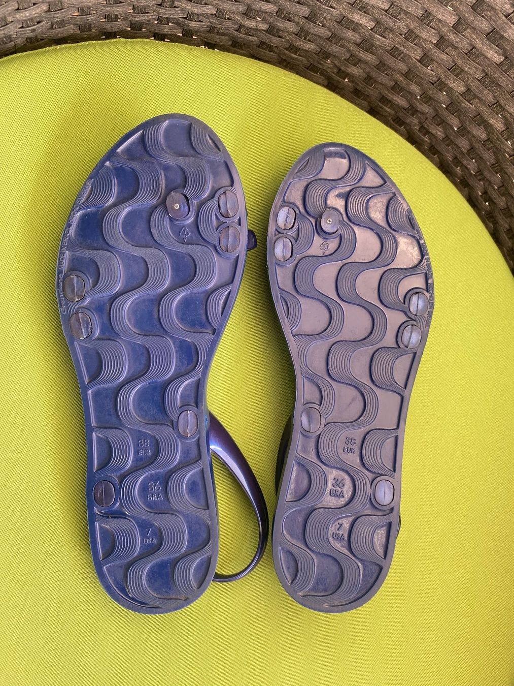 Damenschuhe: SUMMERTIME - stylische Flip-Flops mit Seepferdchen, blau, 38 – Gebraucht aus Winkel von ferrari2022 8