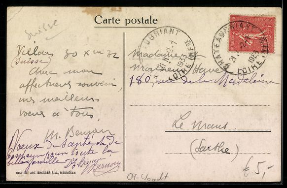 Ansichtskarten: Villars sur Bex, Hotel Bristol im Winter – Gebraucht aus Berlin von bartko-reher 1