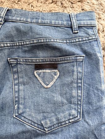 PRADA Jeans Herren Grösse 48 slim blue with Triangle Logo 