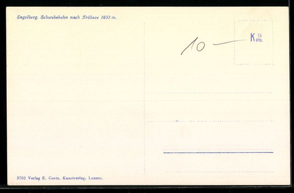 Cartoline postali: AK Engelberg, Schweebahn nach Trübsee – Usato da Berlin venduto da bartko-reher 1