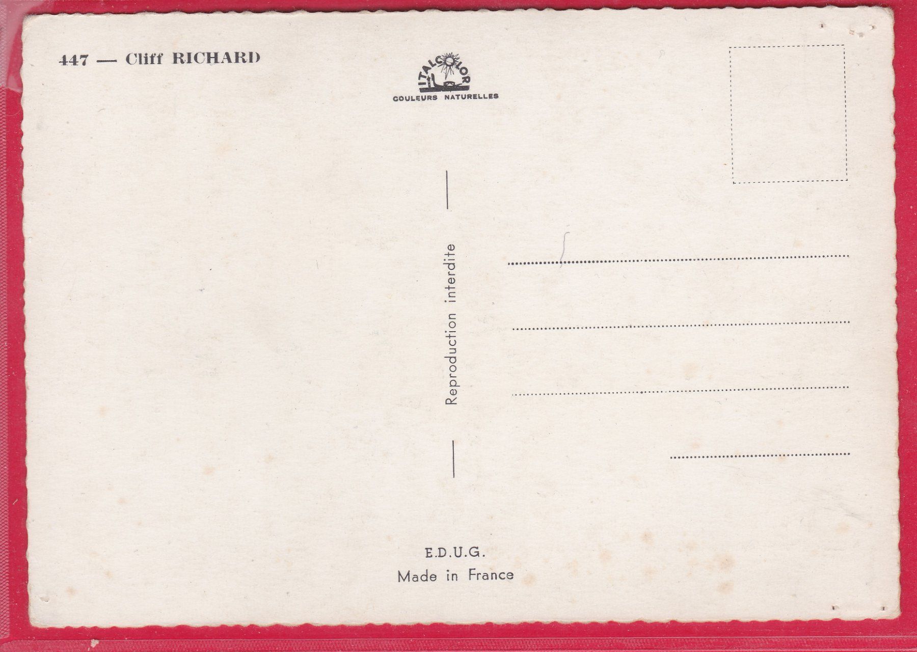 Cartoline postali: MUSIKER CLIFF RICHARD – Usato da Oberrieden venduto da Gebirgsstelze 1