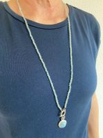 Lange Kette aus Aquamarin