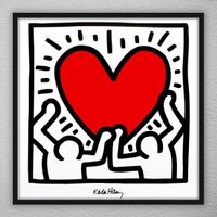Offsetlithografie – Keith Haring (1958–1990) – Red Heart 198