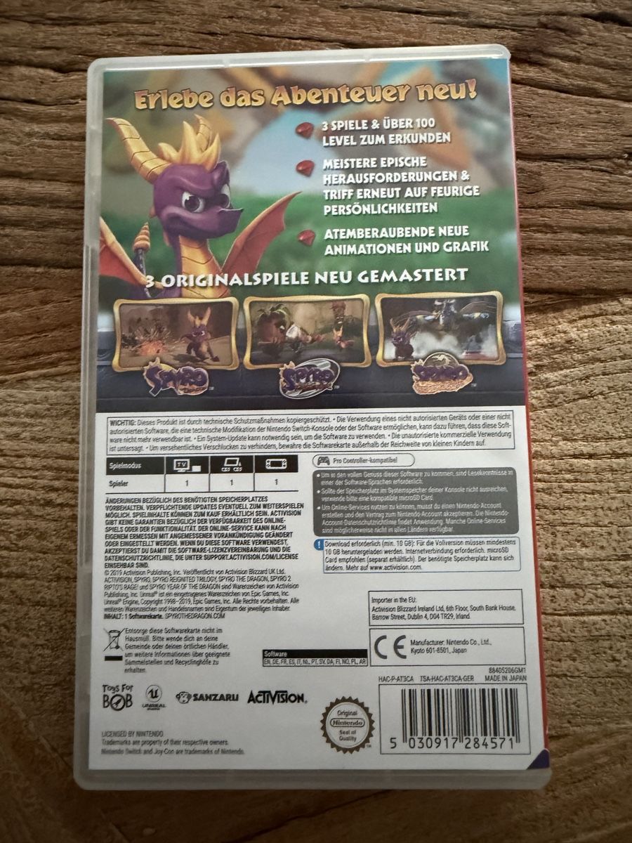 Nintendo Giochi: Nintendo Switch Spyro Reignited Trilogy gebraucht – Usato da Utzenstorf venduto da ybwarrior 2