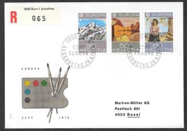 R-FDC Serie 565-567 Europamarken 1975 ET 28.4.1975