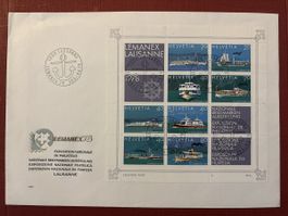 Timbres Lemanex 78 Lausanne : Bateaux de Leman - Philatelie 