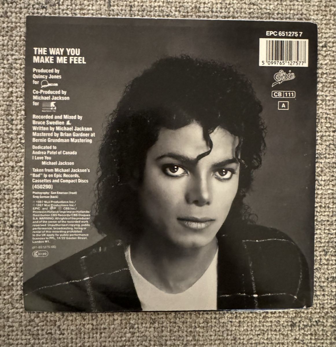 Dischi in vinile: Michael Jackson - The Way You Make Me Feel - 7" Single- 80s – Usato da Rorbas venduto da BlackstarRecords 1