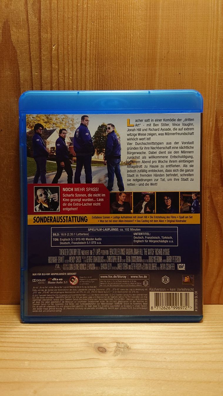 Tutti i DVDs: THE WATCH Blu-Ray mit Ben Stiller – Usato da Wilderswil venduto da Exebub 1