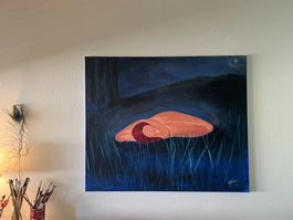 Bild die Sinnende Acryl auf Leinwand 90x110cm