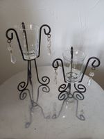 Romantische Kerzenständer, Metall/Glas, 2 Stk., neuwertig