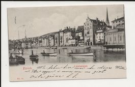 AK 1905 Zürich Limmatquai mit Booten