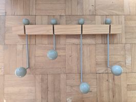 Maison du Monde Coat Rack Wood 4 Hooks - Mint Green - New