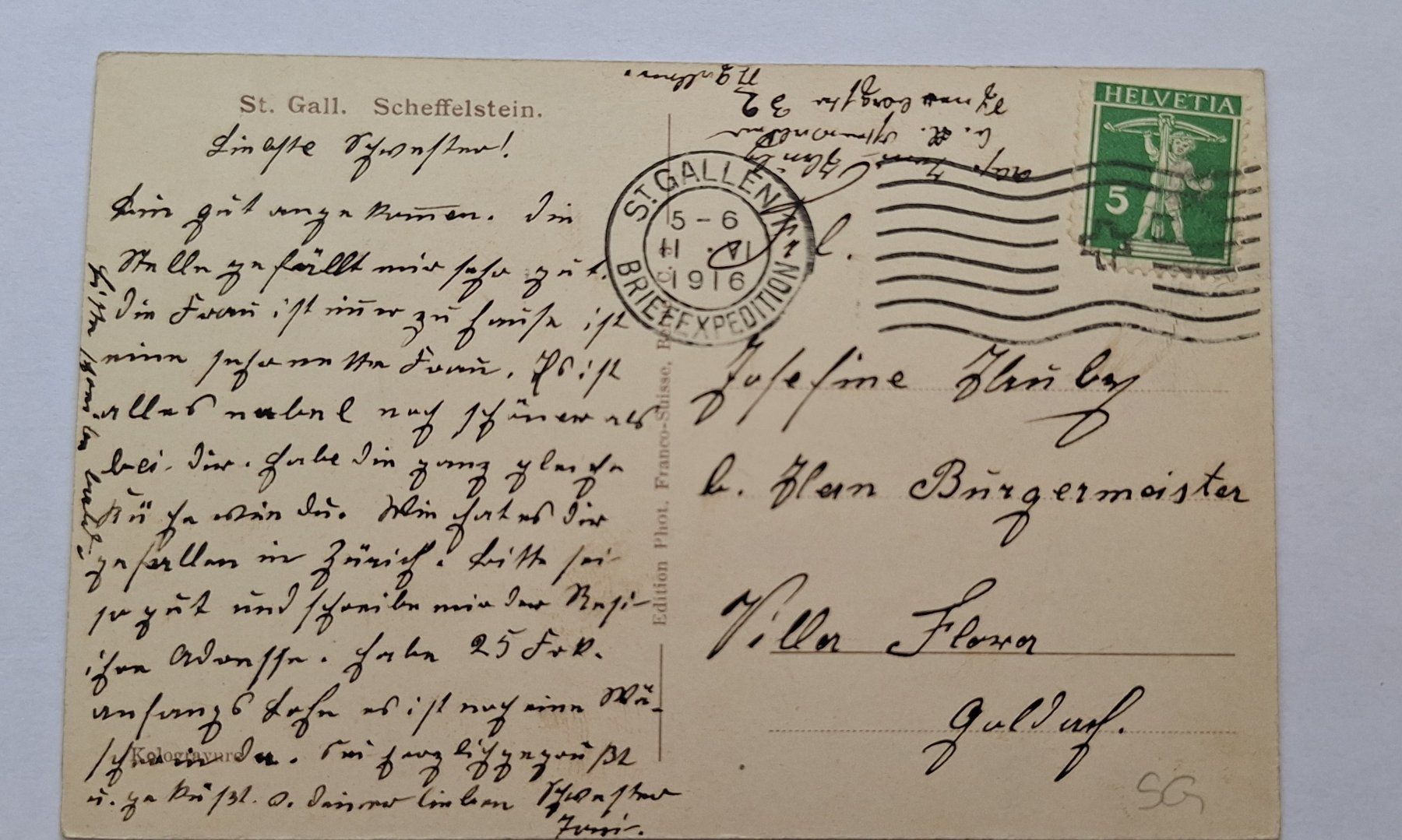 Cartoline postali: AK St. Gallen Scheffelstein Nostalgie SG – Usato da Gurtnellen venduto da Stonevalley007 2