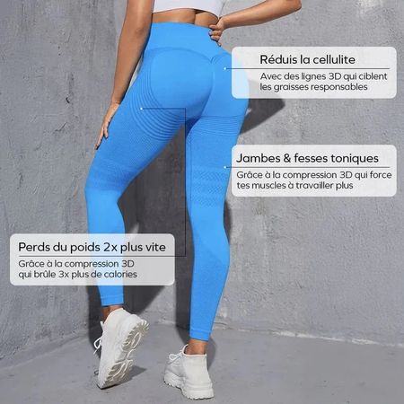 Legging 3 D sculptant & Anti Cellulite bleu XL