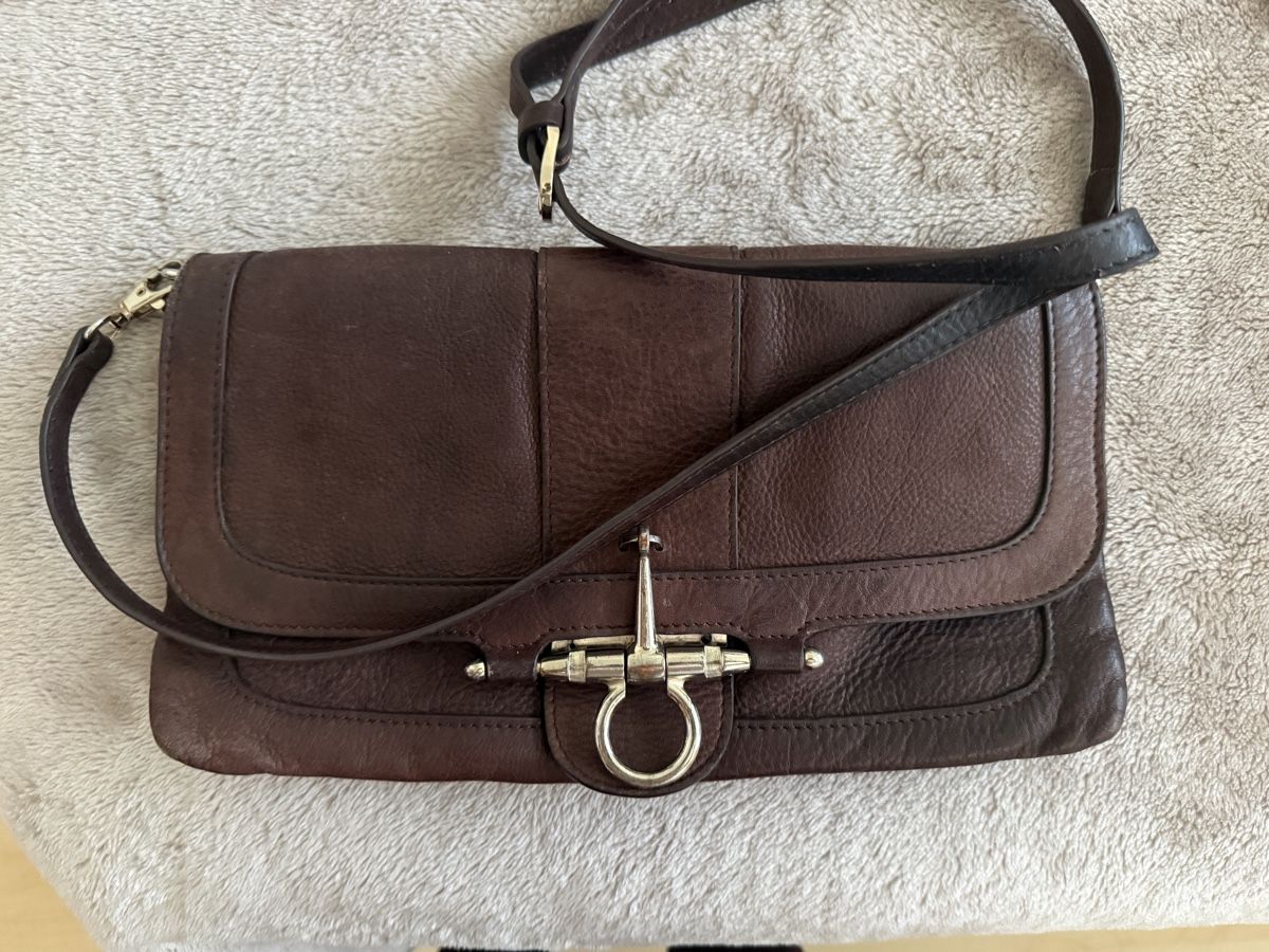 Borse da donna: Damen Leder Tasche dunkelbraun – Usato da Niederglatt ZH venduto da neunzehn82 3