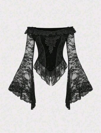 Wunderschöne Gothic Samtbluse Gr S *neu*
