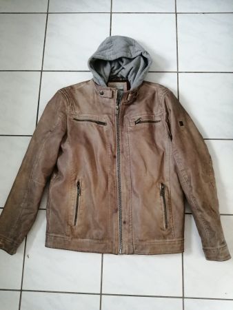 Angelo Litrico Lederjacke Grösse L mit Kapuze