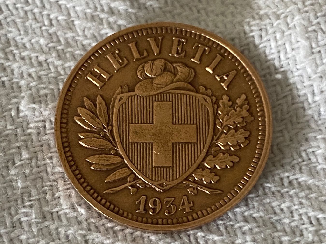 Tutti le monete: 2 centimes/rappen 1934 – Usato da Nyon venduto da Ilmi09