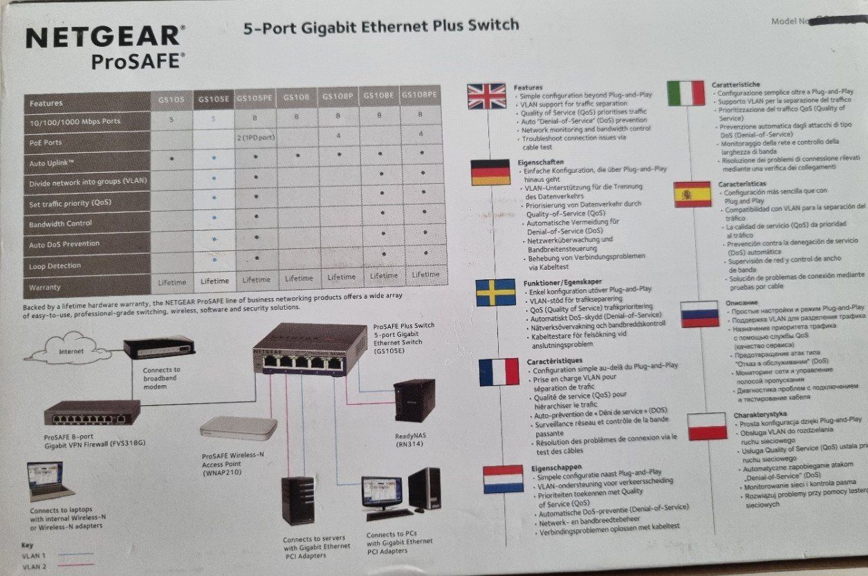 Hub & Switch: Netgear 5- Port (Ethernet Switch) – Nuovo e nell'imballaggio originale da Arbon venduto da Cmax73 1