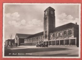 Basel - Oldtimer vor Badischem Bahnhof - ca. 1930