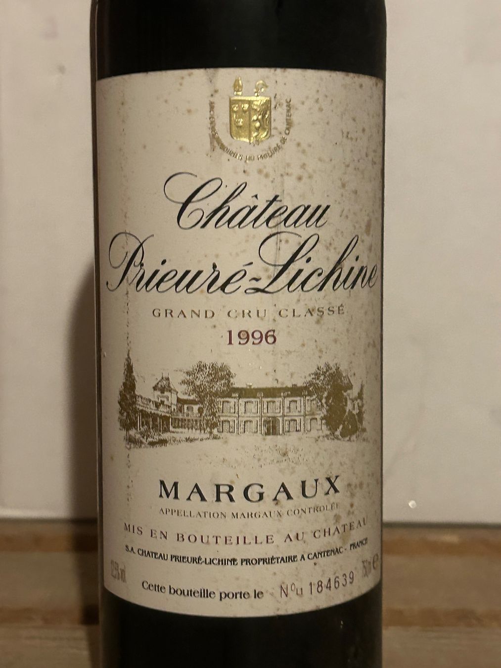 Vino: SUPERBE Château PRIEURE-LICHINE 1996 Margaux – Nuovo (secondo la descrizione) da Roche VD venduto da avediscipule 1