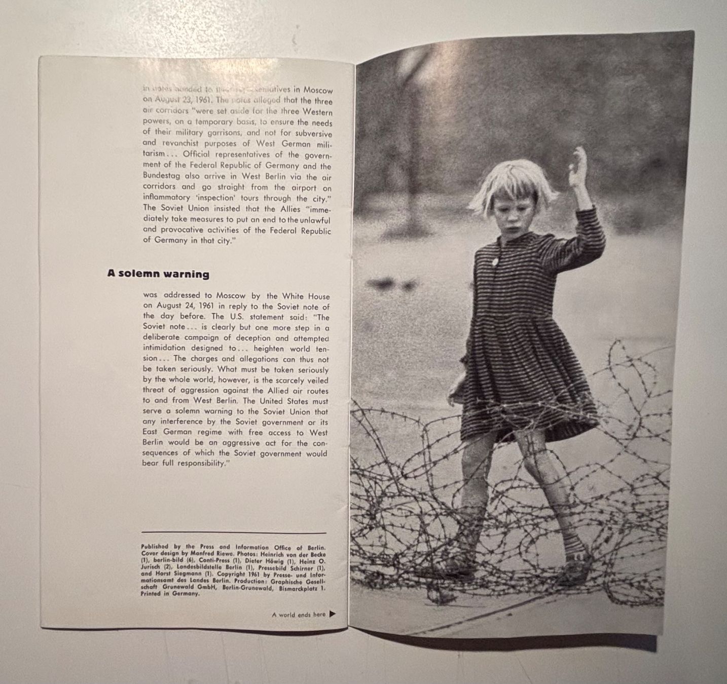 Dokumente: Brochure It began August 13th... 1961 – Gebraucht aus Neuchâtel von gefdeneuch 7