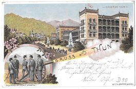 Thun Lithografie Kaserne Feldpoststempel