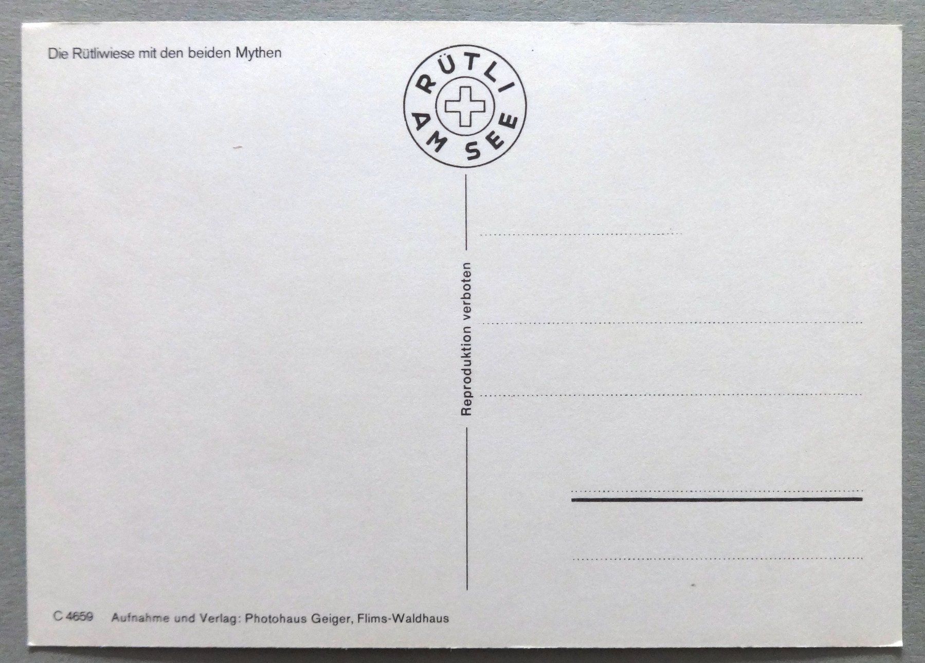 Cartoline postali: Die Rütliwiese mit den beiden Mythen – Usato da Fétigny venduto da Billy2miny 1