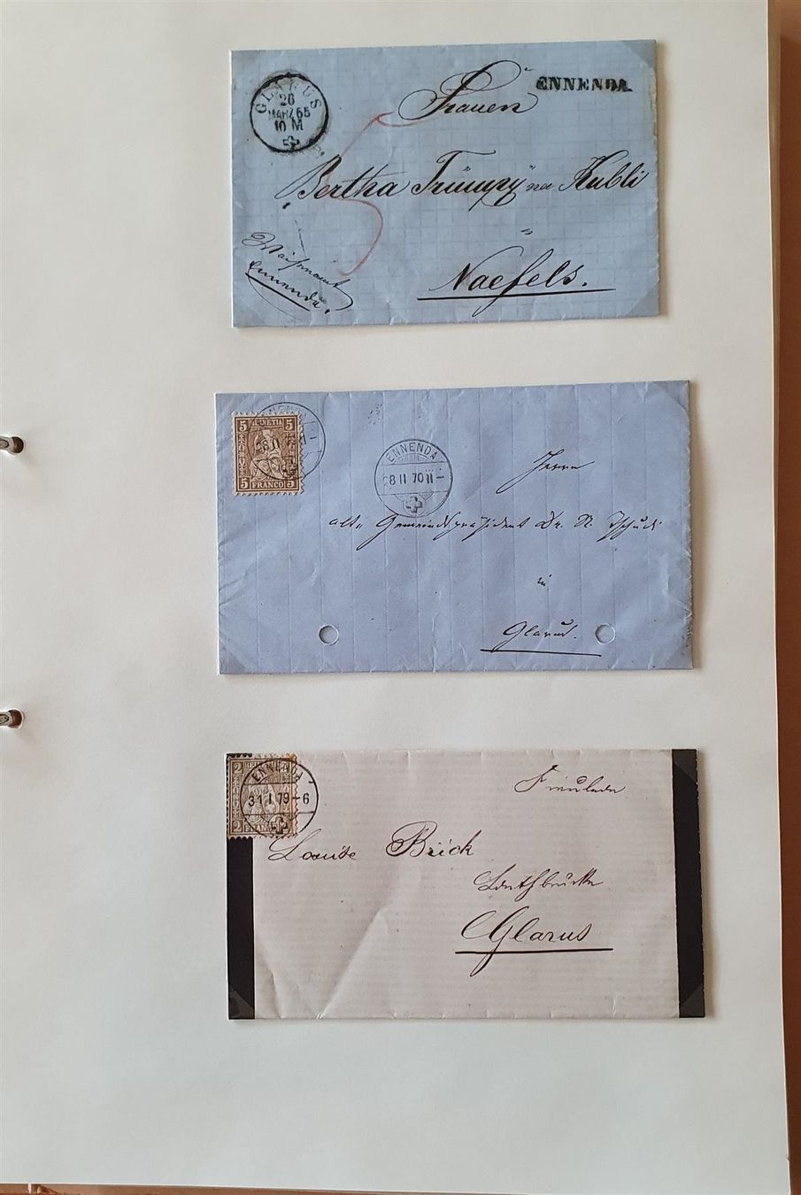 Alle Briefmarken: Sammlung Kanton Glarus im Ordner – Gebraucht aus Kreuzlingen von Rschweiz1
