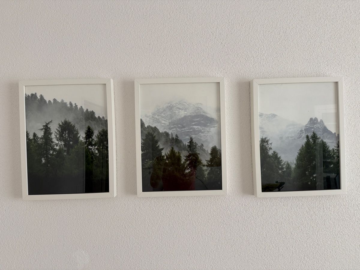 Foto & Immagini: 3er Set Wandbilder mit Rahmen, Waldmotive – Usato da Lenzburg venduto da Reniss_