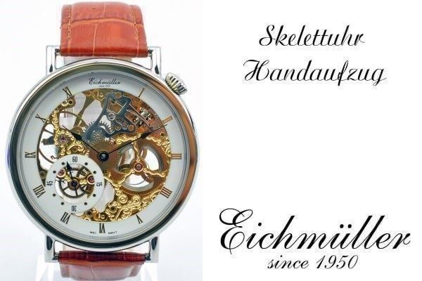 Orologi: Eichmüller schöne grosse Skelettuhr 50mm – Nuovo e nell'imballaggio originale da Wittenbach venduto da Gapservice