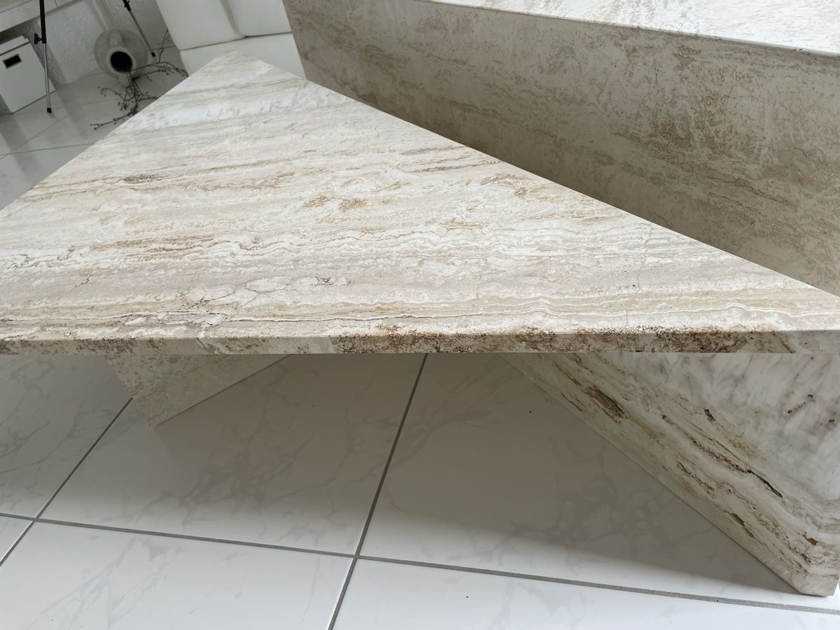 Tische: Travertine Coffee Table Set, Unique Design – Gebraucht aus Waedenswil von Paps04 1