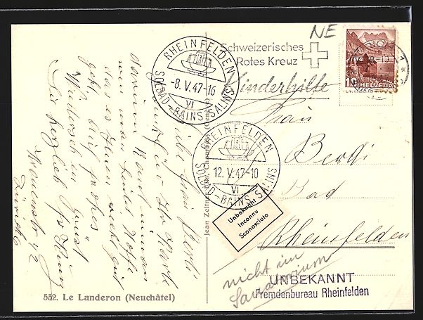Cartoline postali: Le Landeron /Neuchatel, Ortspanorama mit – Usato da Berlin venduto da bartko-reher 1