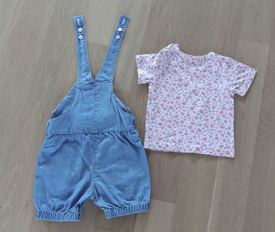 Blouses, T-shirts & Tops: Süsses Mädchen T-shirt & kurze Latzhosen, Gr. 74, sommerlich – D'occasion à Lufingen par Laudine_G 2