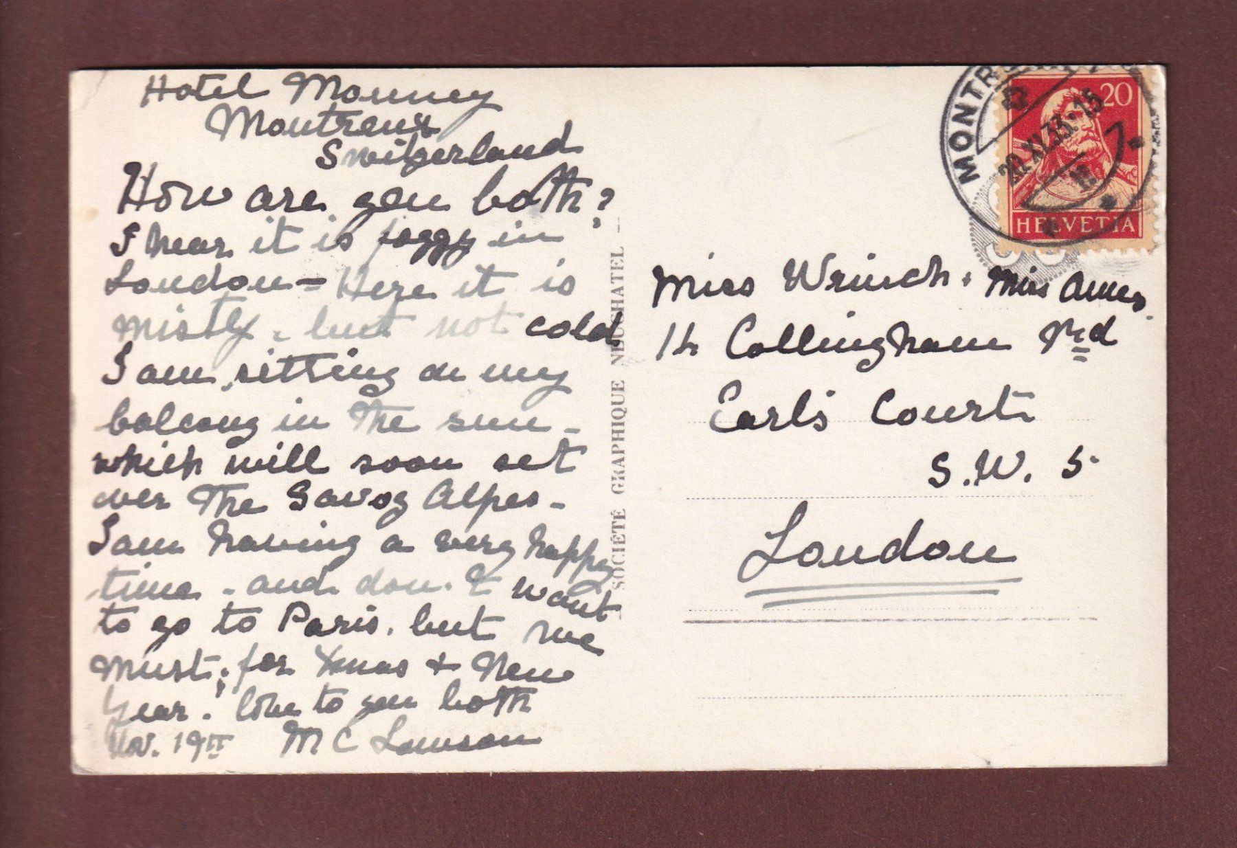 Cartoline postali: MONTREUX - Dents du Midi - 1933 – Usato da Pully venduto da nicecards 1