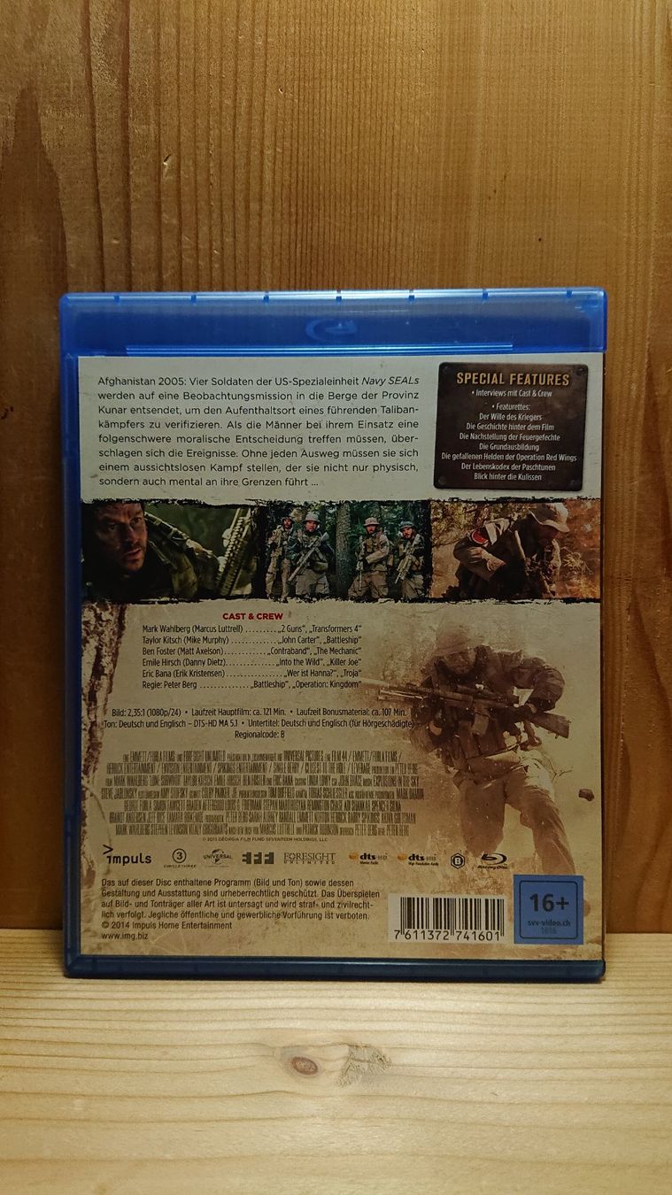 Tutti i DVDs: LONE SURVIVOR Blu-Ray mit Mark Wahlberg – Usato da Wilderswil venduto da Exebub 1