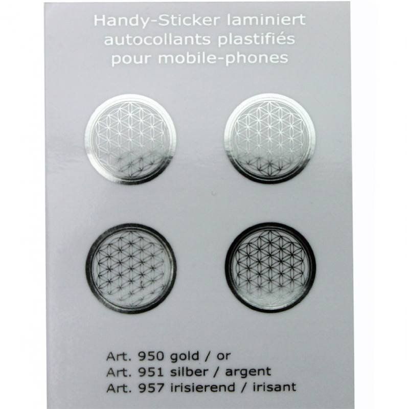 Aufkleber: Handysticker - Blume des Lebens - silbern – Neu und originalverpackt aus Mauren von Yeelen