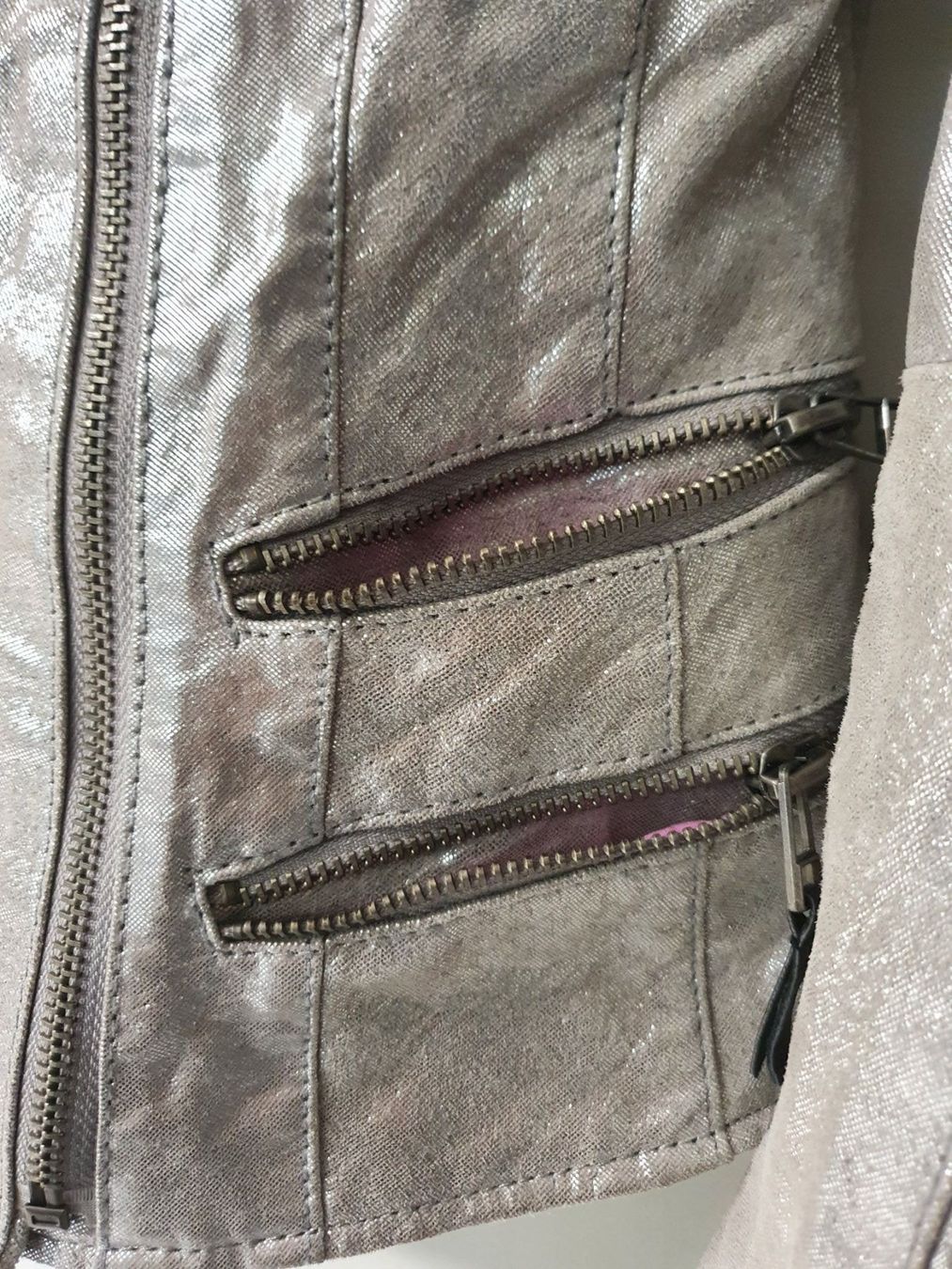 Giacche: Designer-Lederjacke Einzelstück Silber Gr 36/38 – Nuovo (secondo la descrizione) da Rheineck venduto da aron012 1