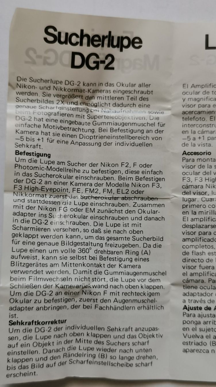 Nikon Objectifs: Nikon DG-2 Einstelllupe inkl. Adapter – D'occasion à Birsfelden par dsc_f8gx 6