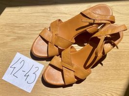 Clarks Damen-Ledersandalen Grösse 42/43, cognac/orange, gute