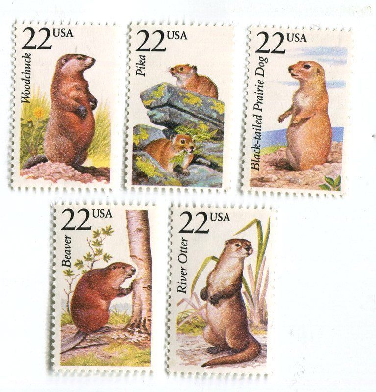 Tutti i francobolli: Briefmarken Biber, Fischotter. USA – Nuovo e nell'imballaggio originale da Basel venduto da Butsch5