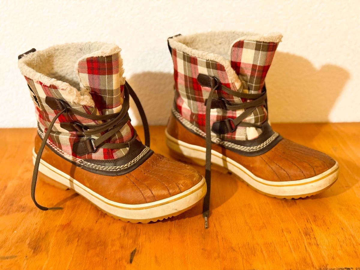 Sorel Scarpe da donna: Sorel Winterstiefel Gr. 40, Braun Kariert – Usato da Galmiz venduto da ranunkel25