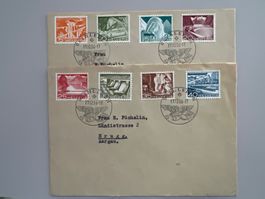 1949  Technik+Landschaft 2 Briefe mit Nr. 298-305