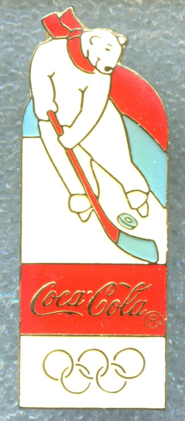 Coca-Cola Placchette & Badge: Coca Cola  Eisbär  Eishockey – Usato da Winterthur venduto da Sammleroase
