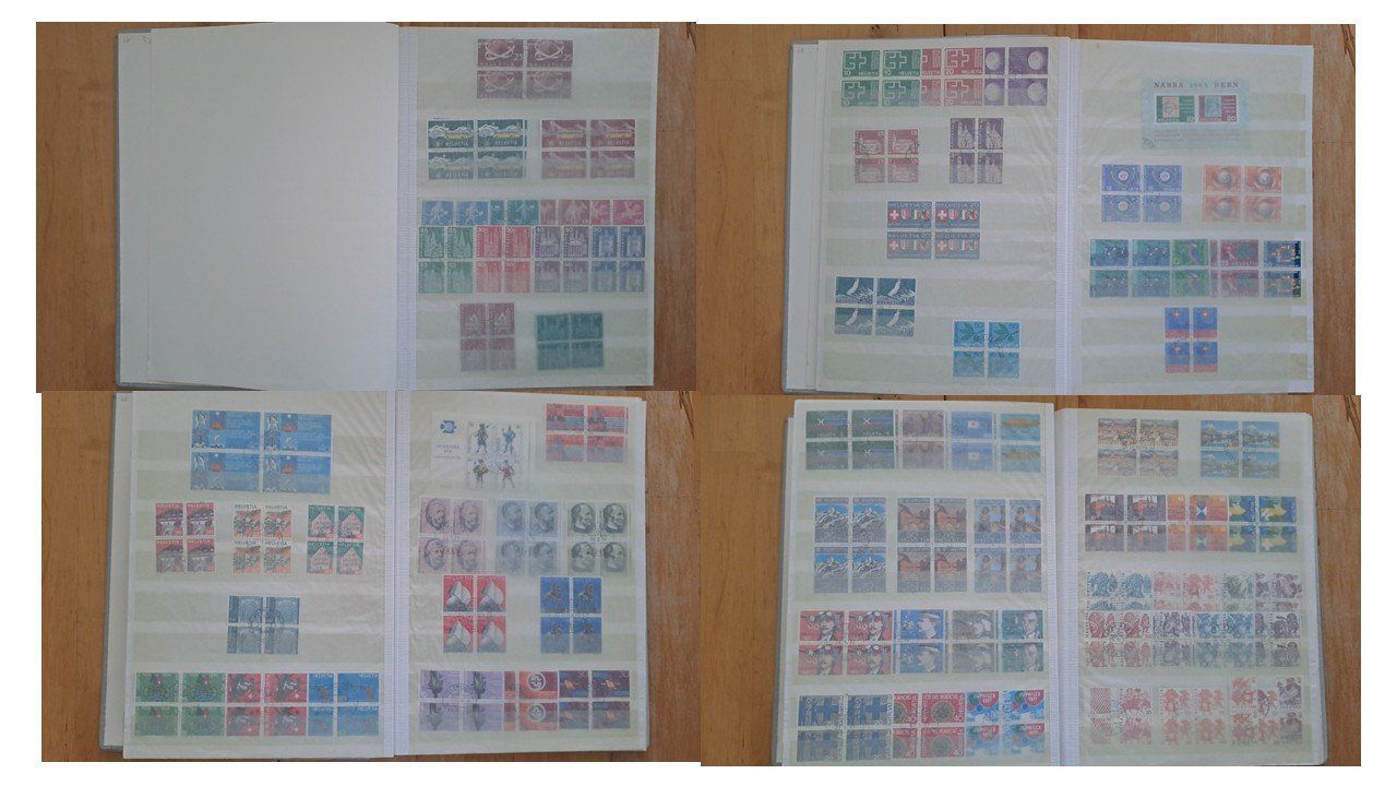 Tutti i francobolli: Schweizer Briefmarkensammlung 4er-Blöcke – Usato da Bergdietikon venduto da Lion-King
